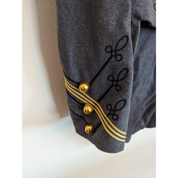 1950s West Point Academy Cadet Wool Coat Jacket Military Gray Gold Buttons Small - Picture 5 of 16
